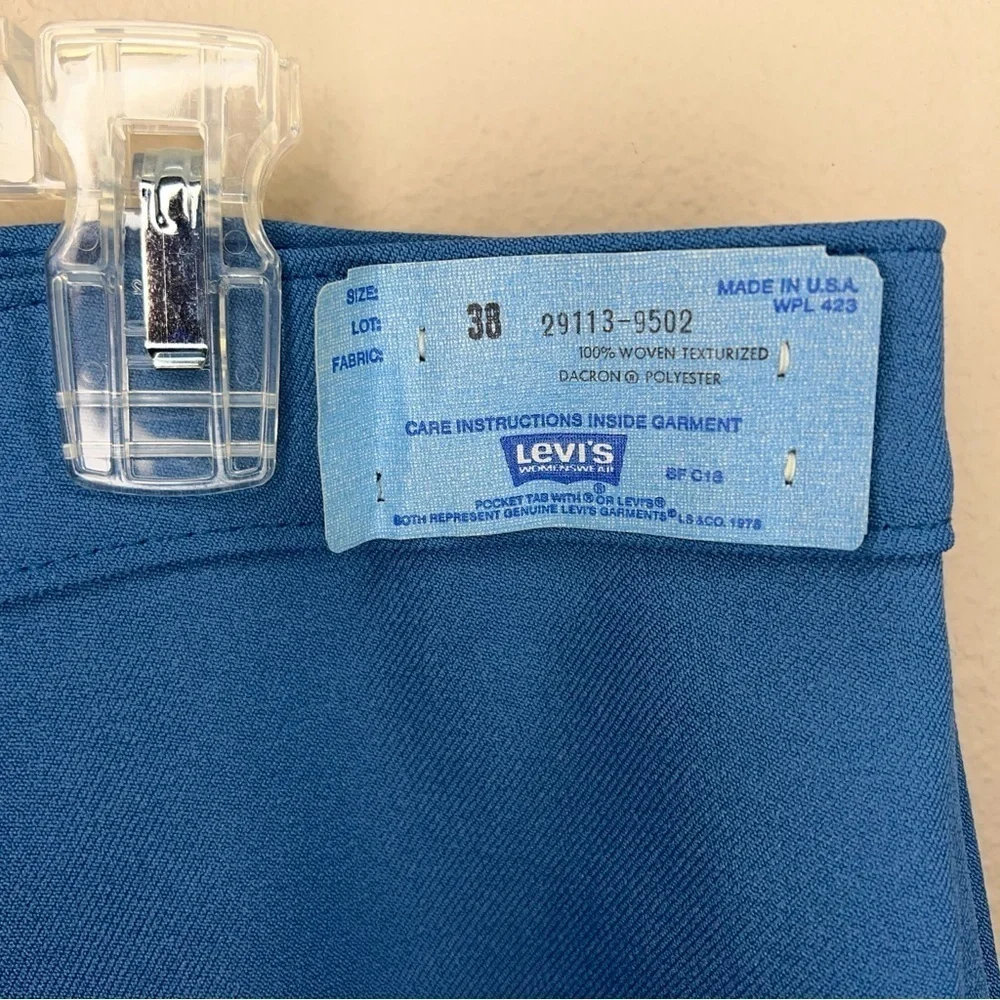 NEW VINTAGE LEVIS WOMENS BLUE DRESS PANTS 38 WAIST STRETCH PULL ON